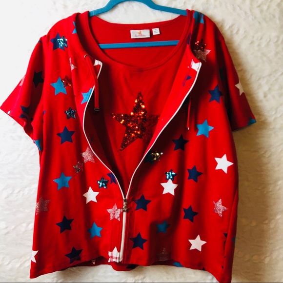 Quacker Factory Tops - NWOT Quaker Factory 2 piece top 1XL B9